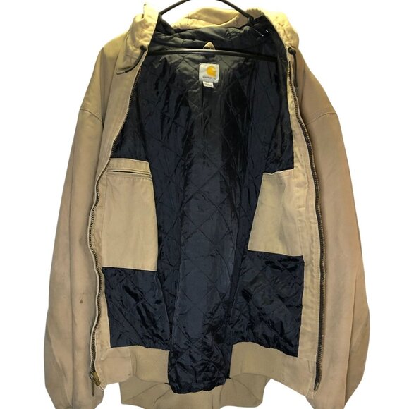 Carhartt Men's Hooded Canvas Work Jacket J280 2XL Quilted Flannel Lined, Canvas - Picture 3 of 16